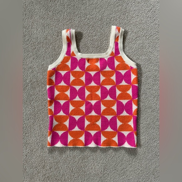 NEW Pink And Orange Sweater Tank Top, Size XS - Picture 9 of 12